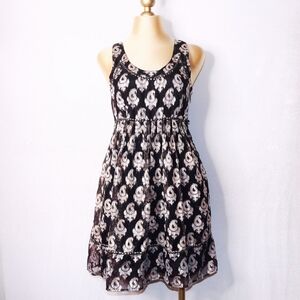 Free People Metallic studded Jacquard Mini dress size 6, party wear